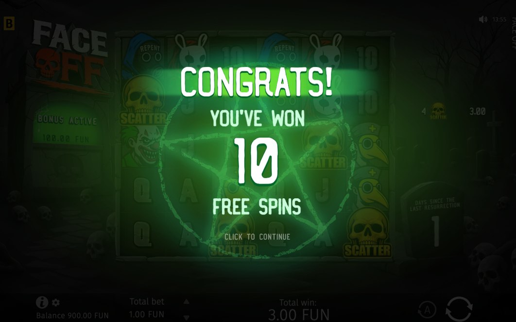 Free Spins-läge med kvarvarande gratissnurrar och Scatter-symboler